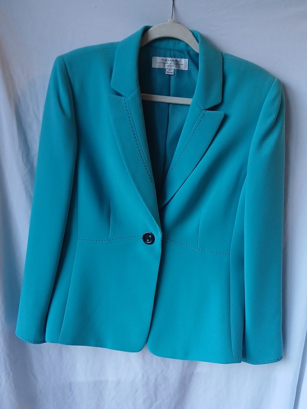 Tahari Vibrant Teal Single-Button Blazer